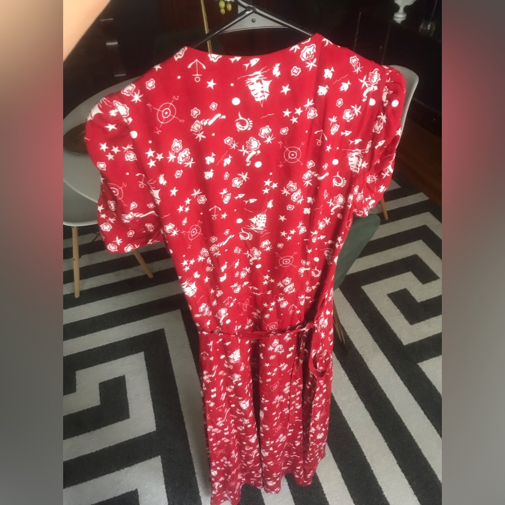 Polo Ralph Lauren Pippa Middleton Red Floral Wrap Dress with Nautical Print - Picture 8 of 10